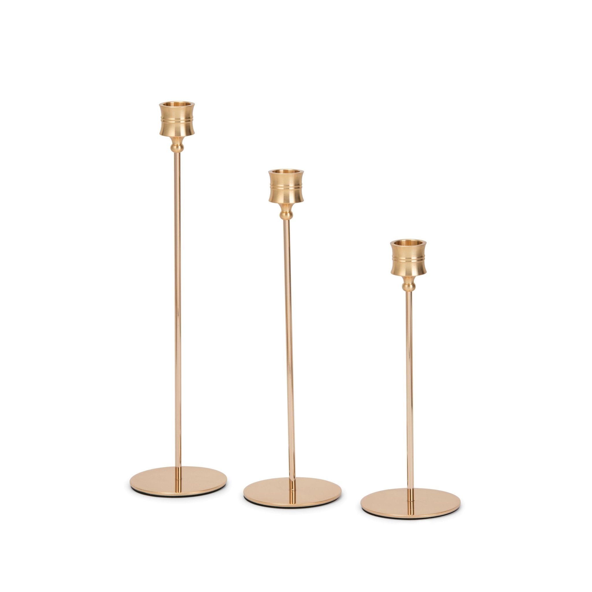 Candle holders striped 3pcs set - Urban Home
