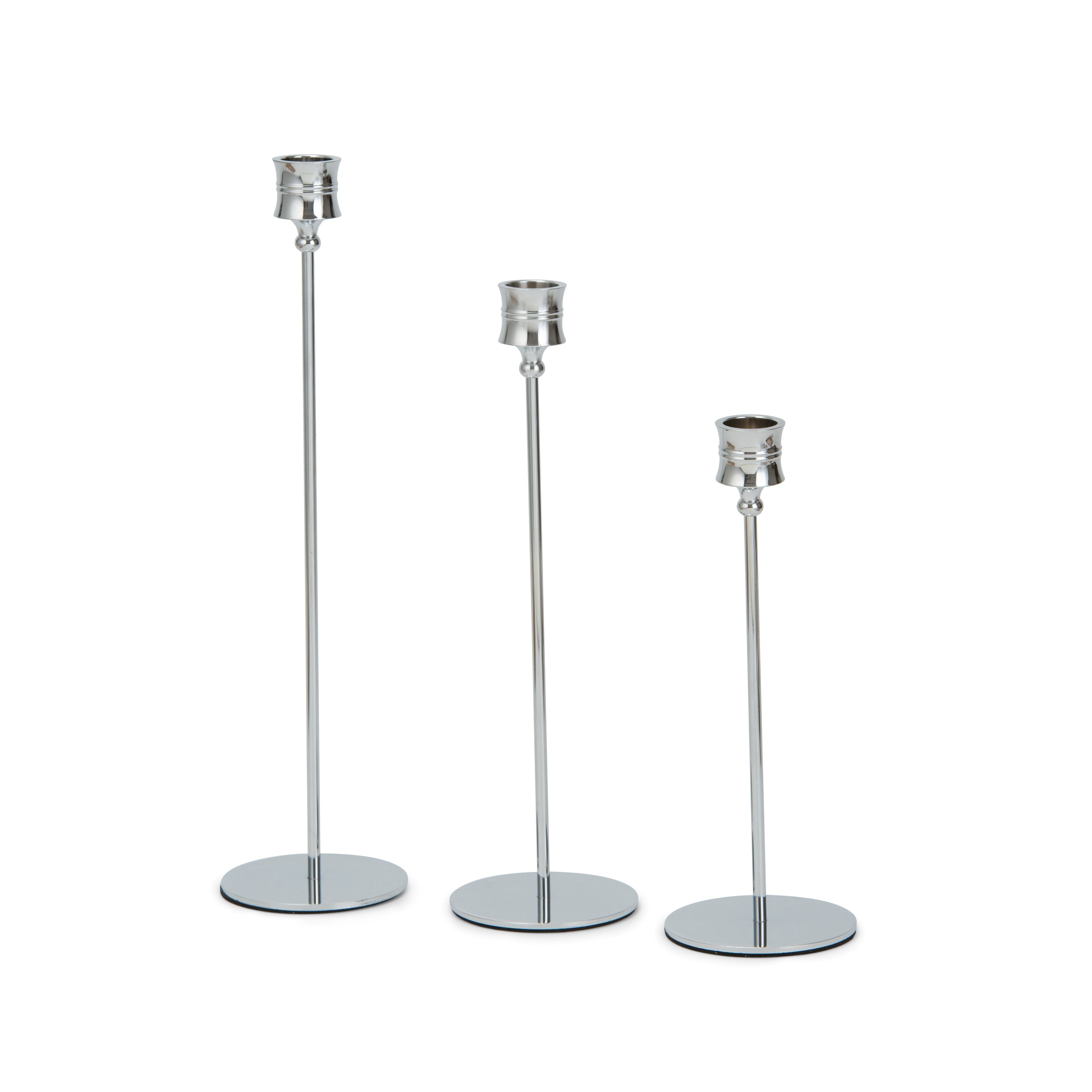 Candle holders striped 3pcs set