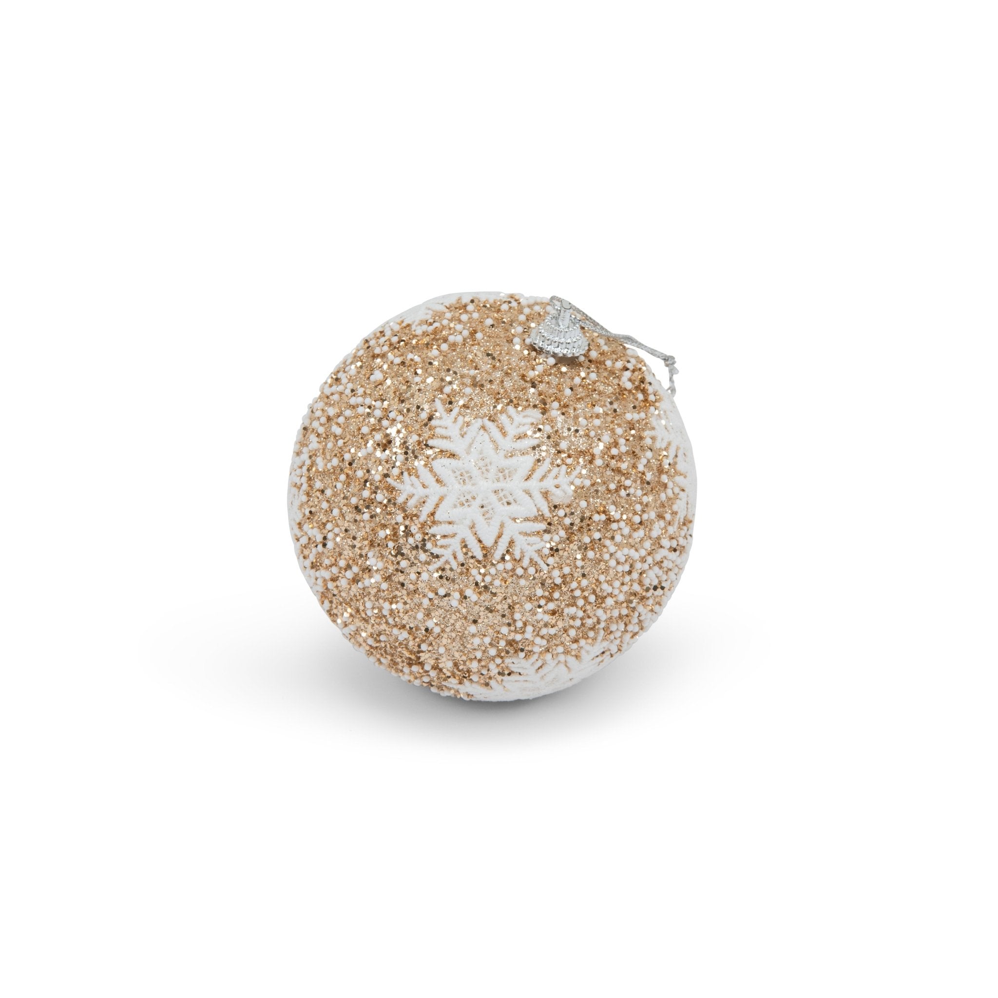 Christmas ball - Snow design 10cm Gold - 2pcs set - Urban Home