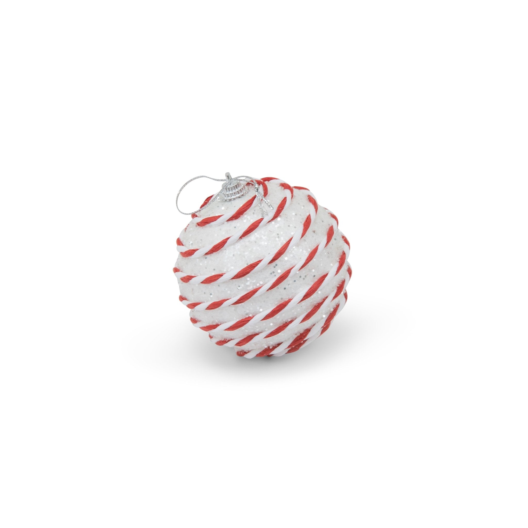 Christmas ball - candycane decoration 8cm White - 3pcs set - Urban Home
