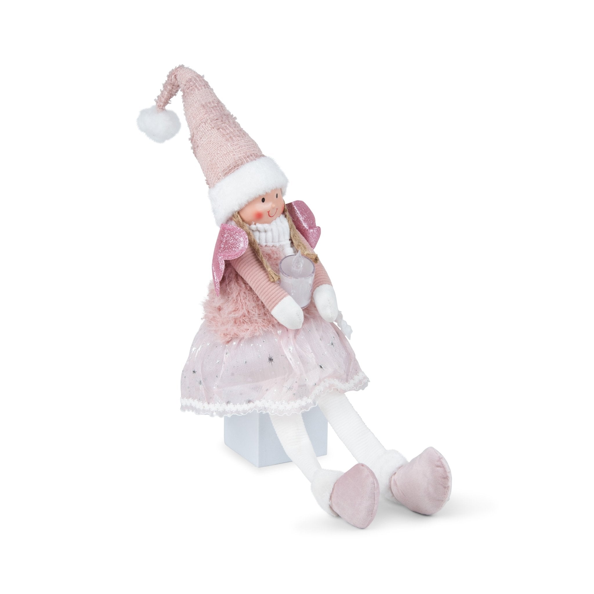 Christmas Angel – Pink Plush 45x12cm - Urban Home