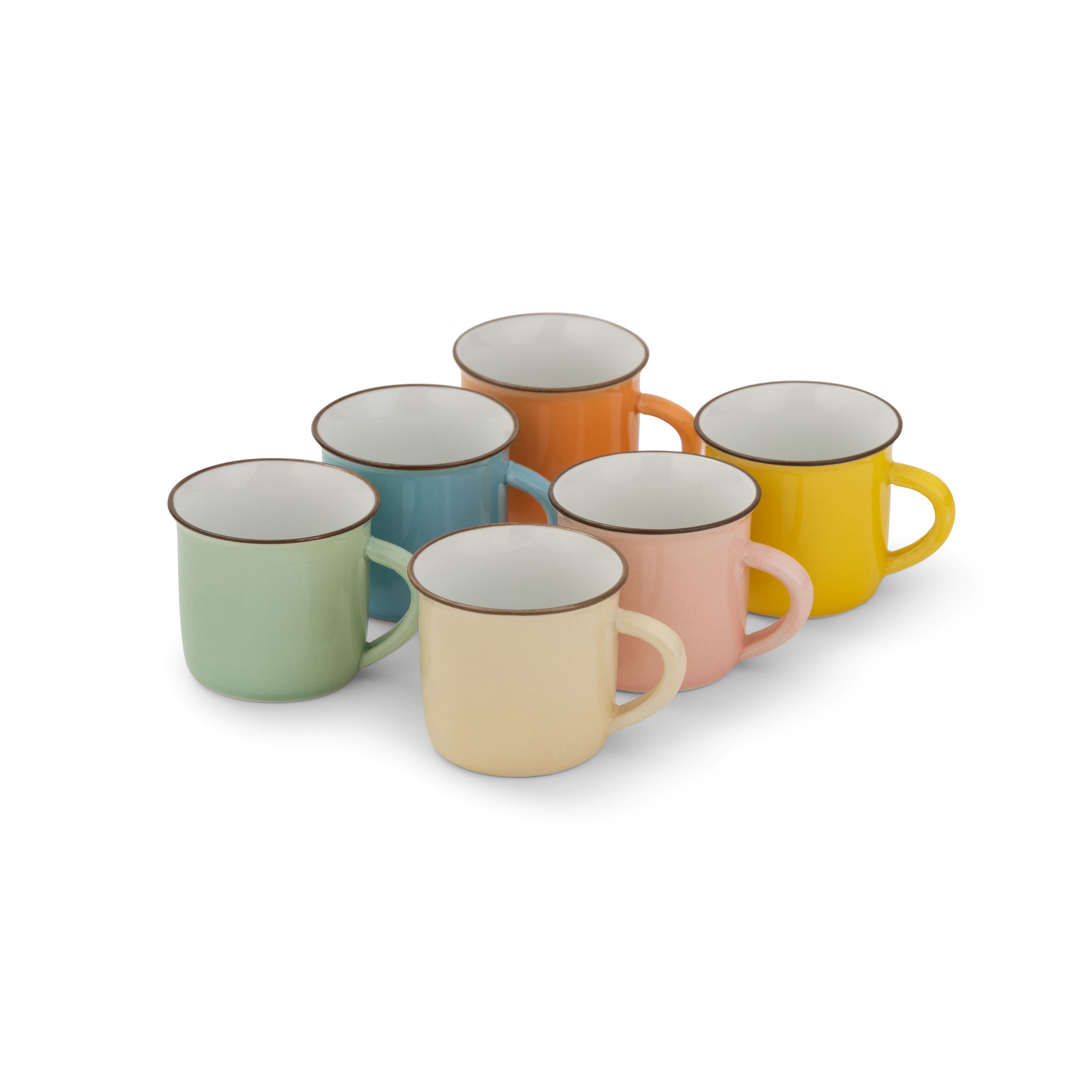 Mini colorful mugs set 6pcs