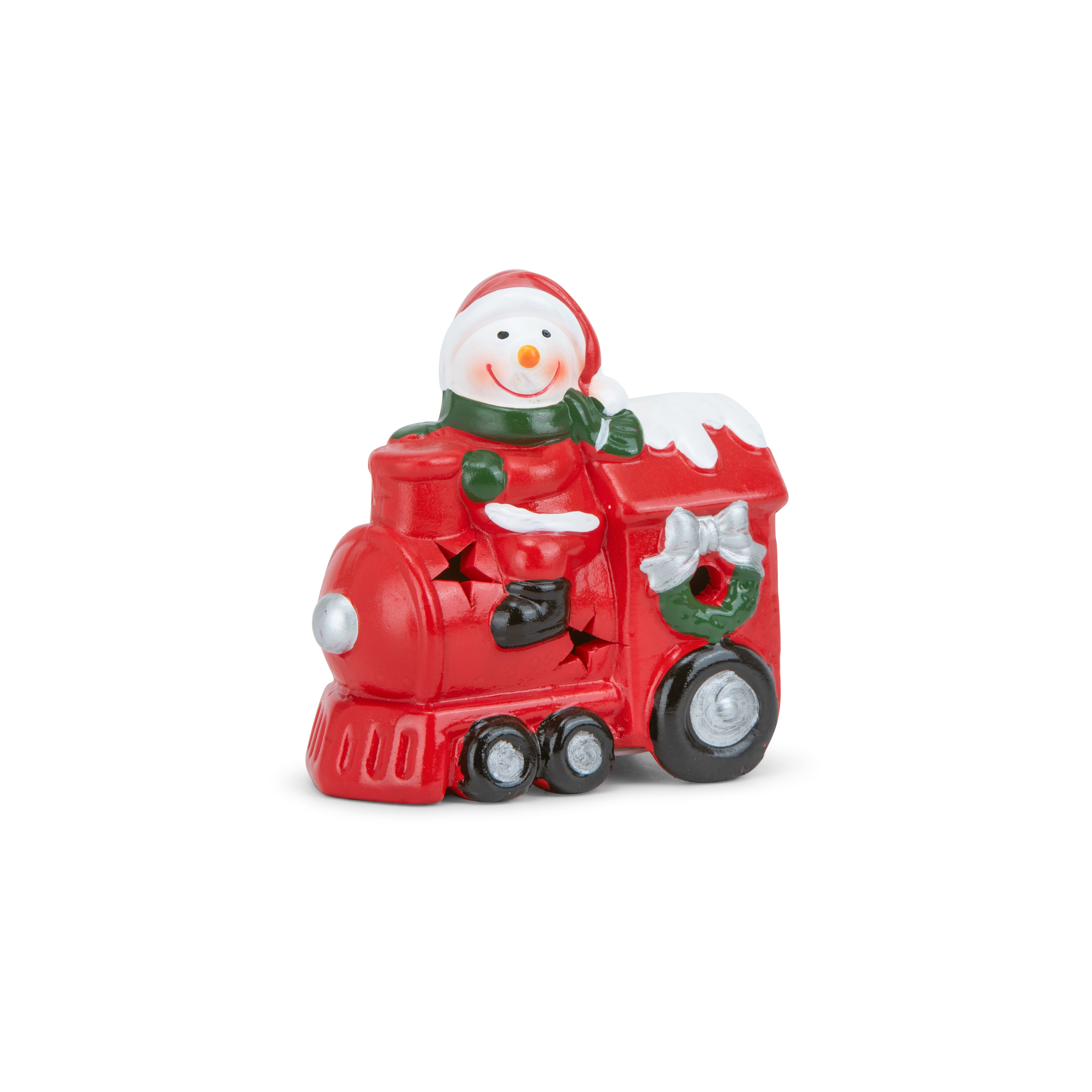 Mini train & santa figurine 10x9cm