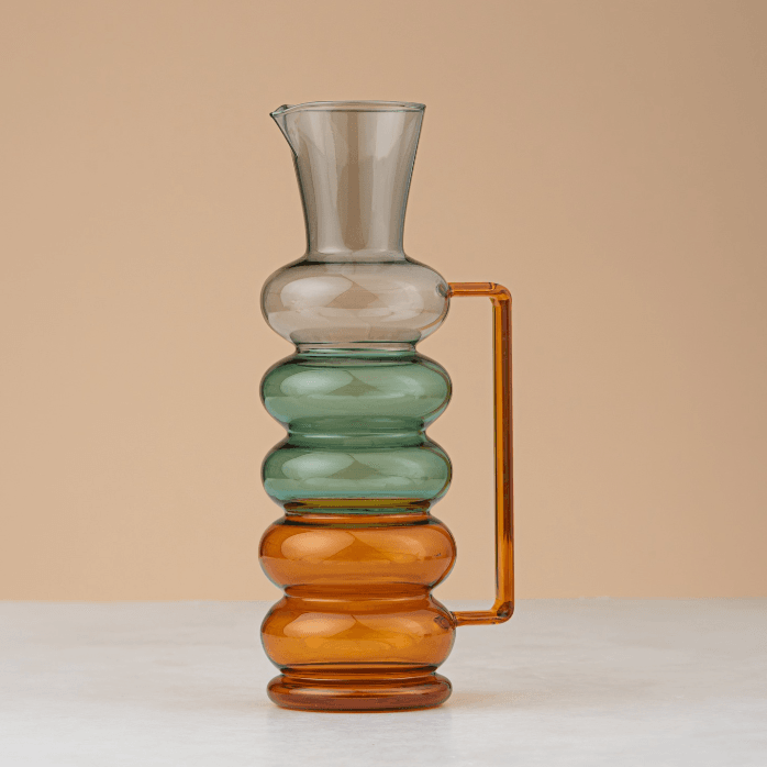 Colored Glass Bubble Vase with Handle - Urban Home