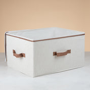 Storage box beige with cover