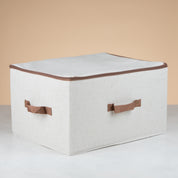 Storage box beige with cover