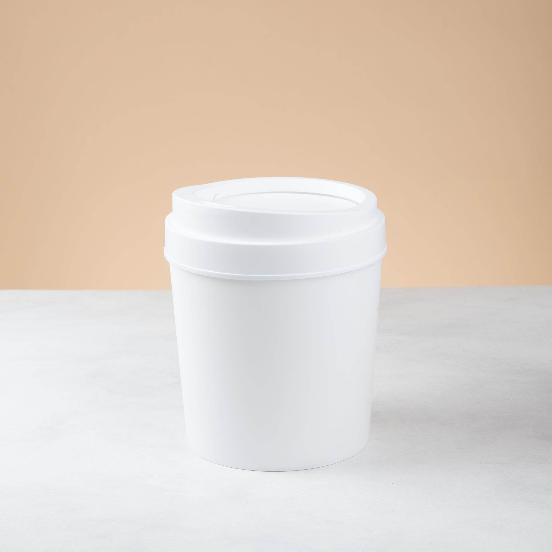 Plastic Swing Lid Trash Bin – White - Urban Home