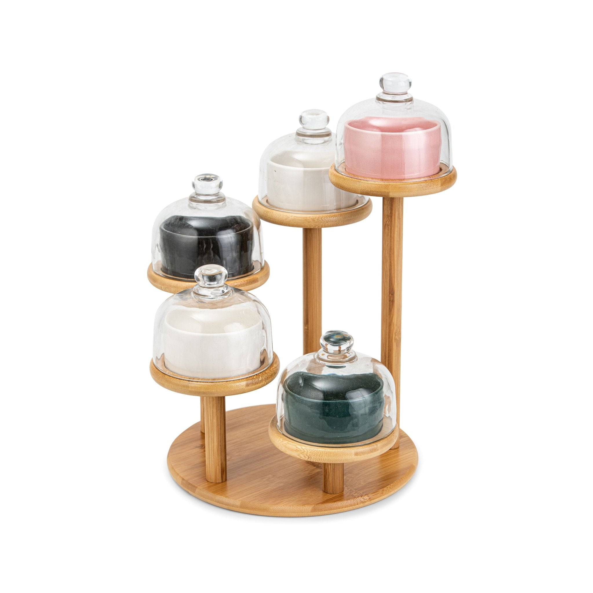 Mini cake bowls with bamboo stand - Urban Home