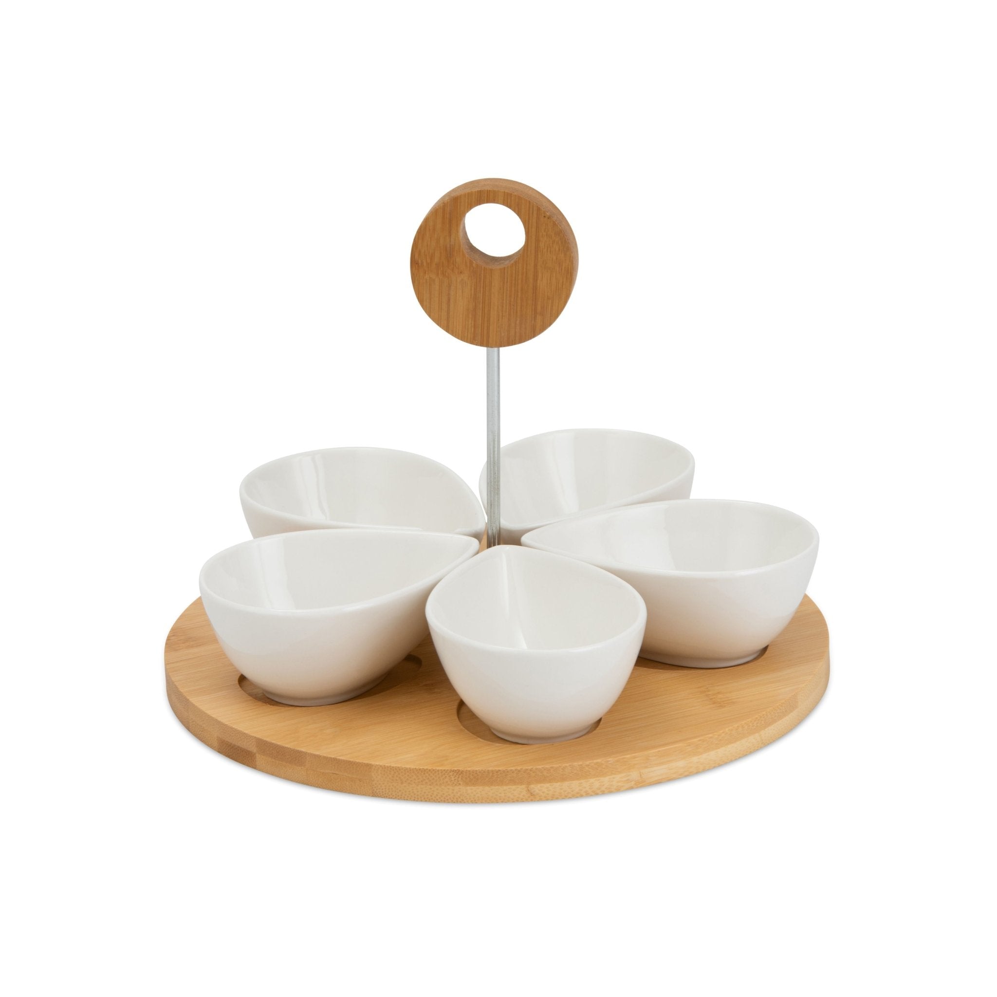 Snack Bowls 5pcs Set with Bamboo Tray - Urban Home