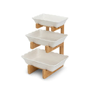 Snack Bowls 3pcs Set with Bamboo stand