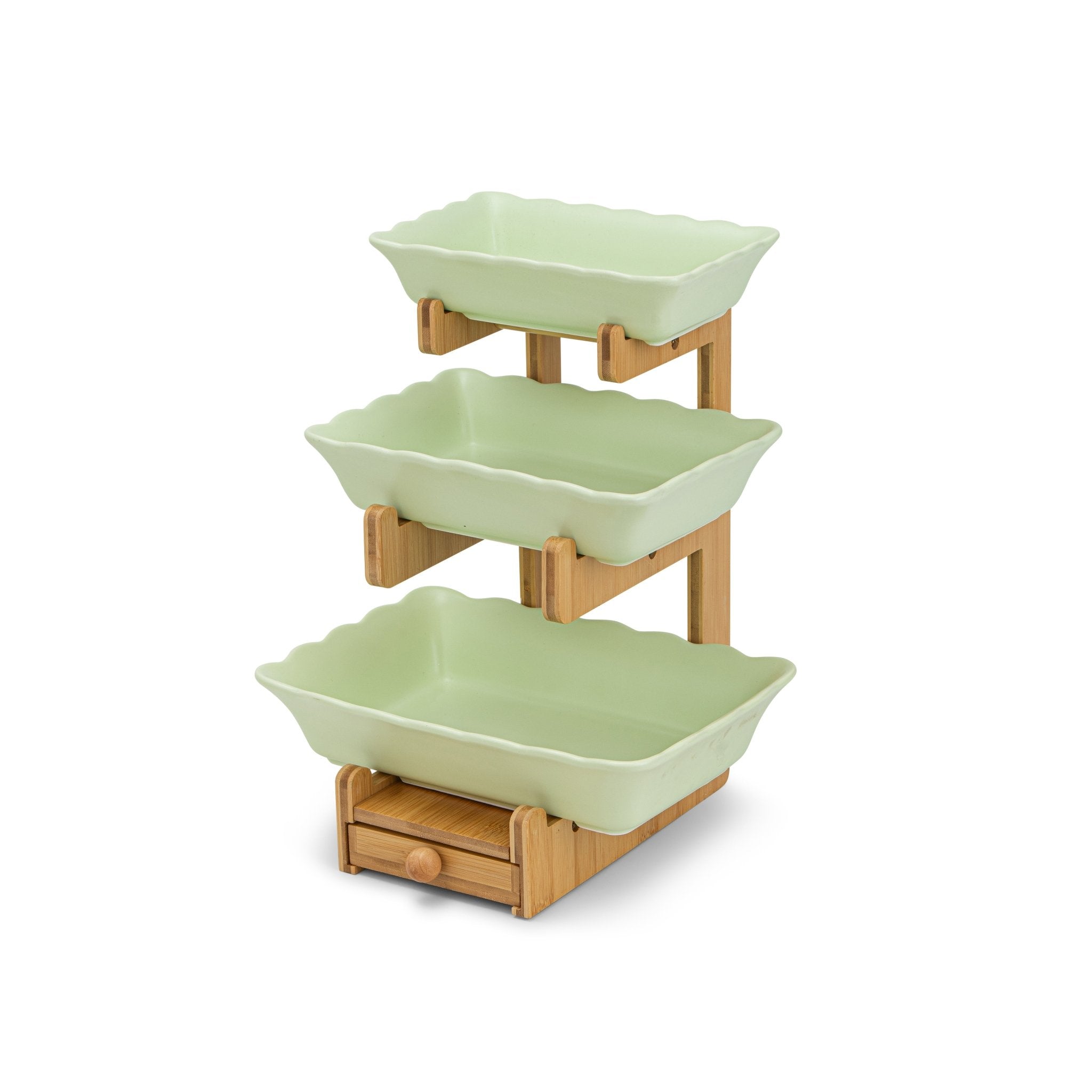 Snack Bowls 3pcs Set with Bamboo stand - Urban Home