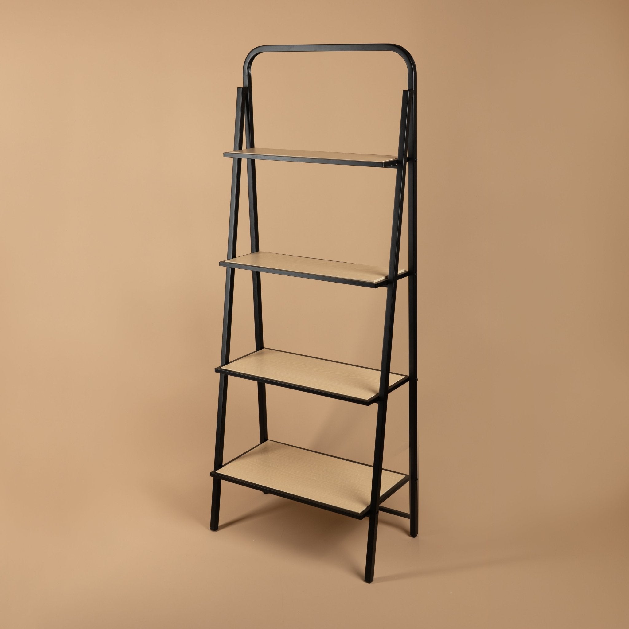 Modern Industrial Ladder Shelf | 4 - Tier Minimalist Display - Urban Home