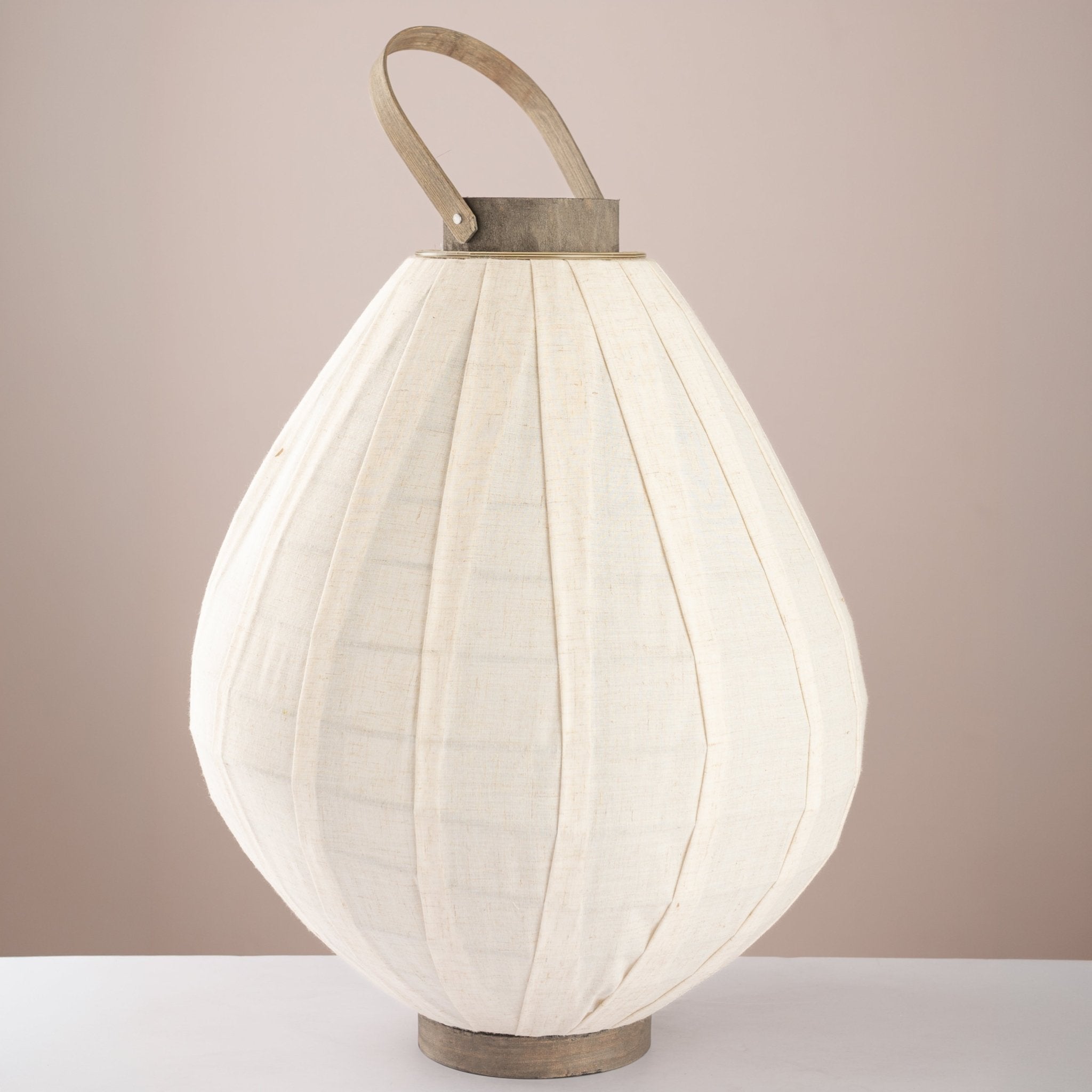 Pleated Linen Lantern Floor Lamp – Minimalist Scandi - Chic Lighting - Urban Home