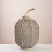 Woven Rattan Lantern Candle Holder – Modern Boho Floor Lamp - Urban Home