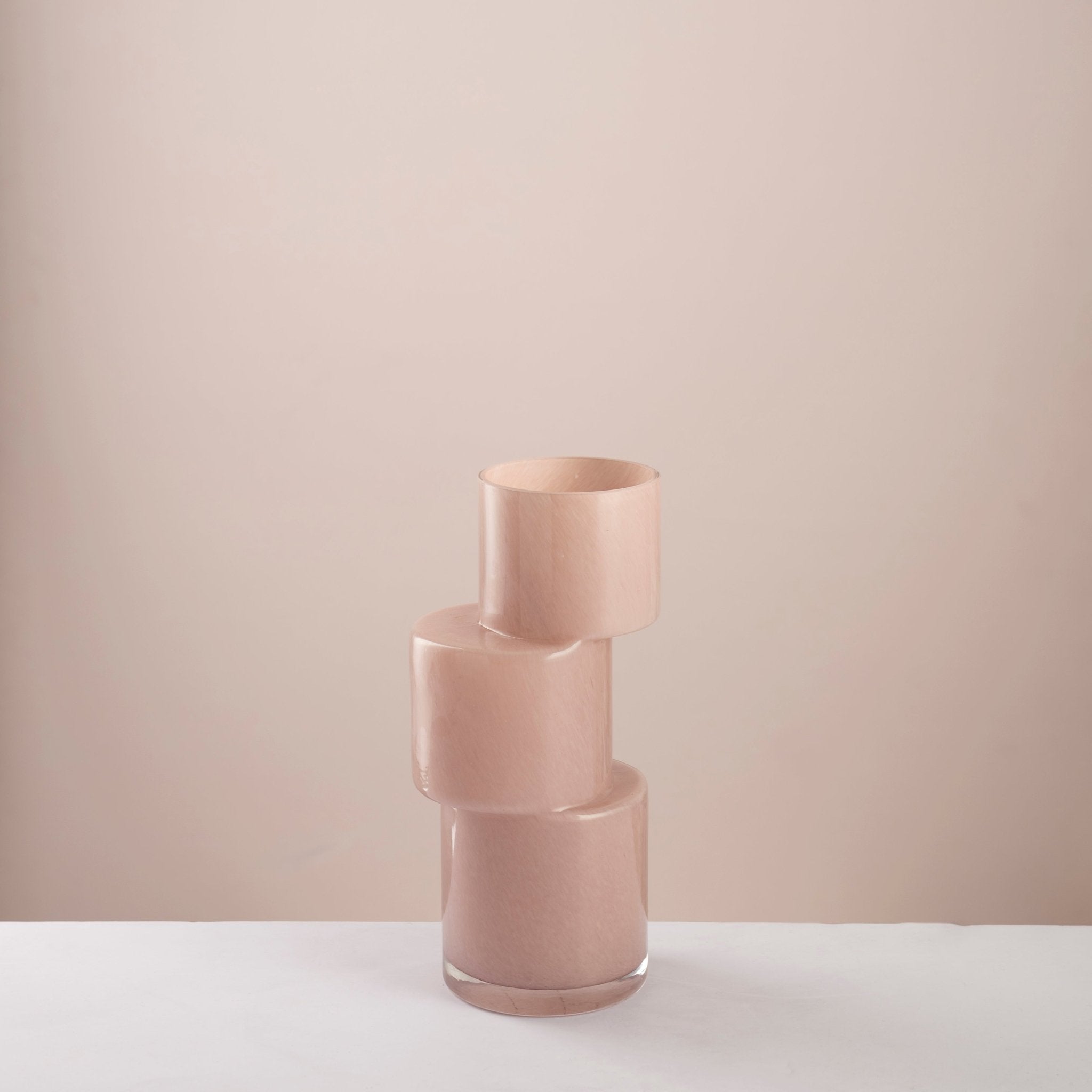 Bamboo shape light pink vase - Urban Home