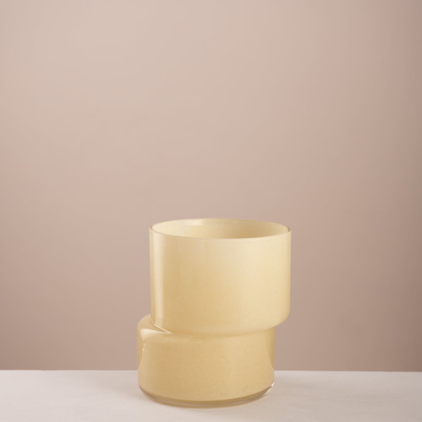 Architectural Tiered Glass Vase | Cream - Urban Home