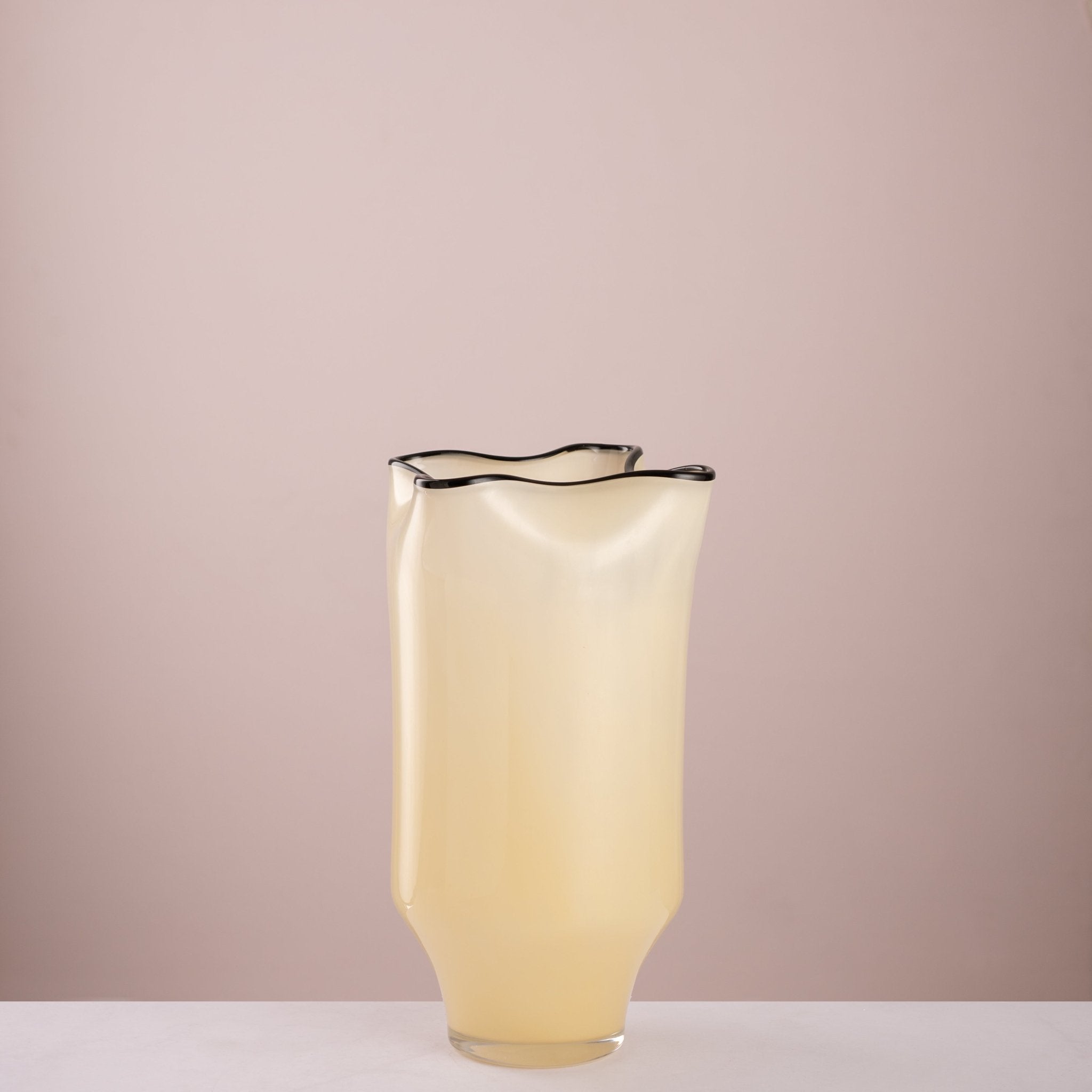 Wavy Rim Sculptural Glass Vase - Urban Home