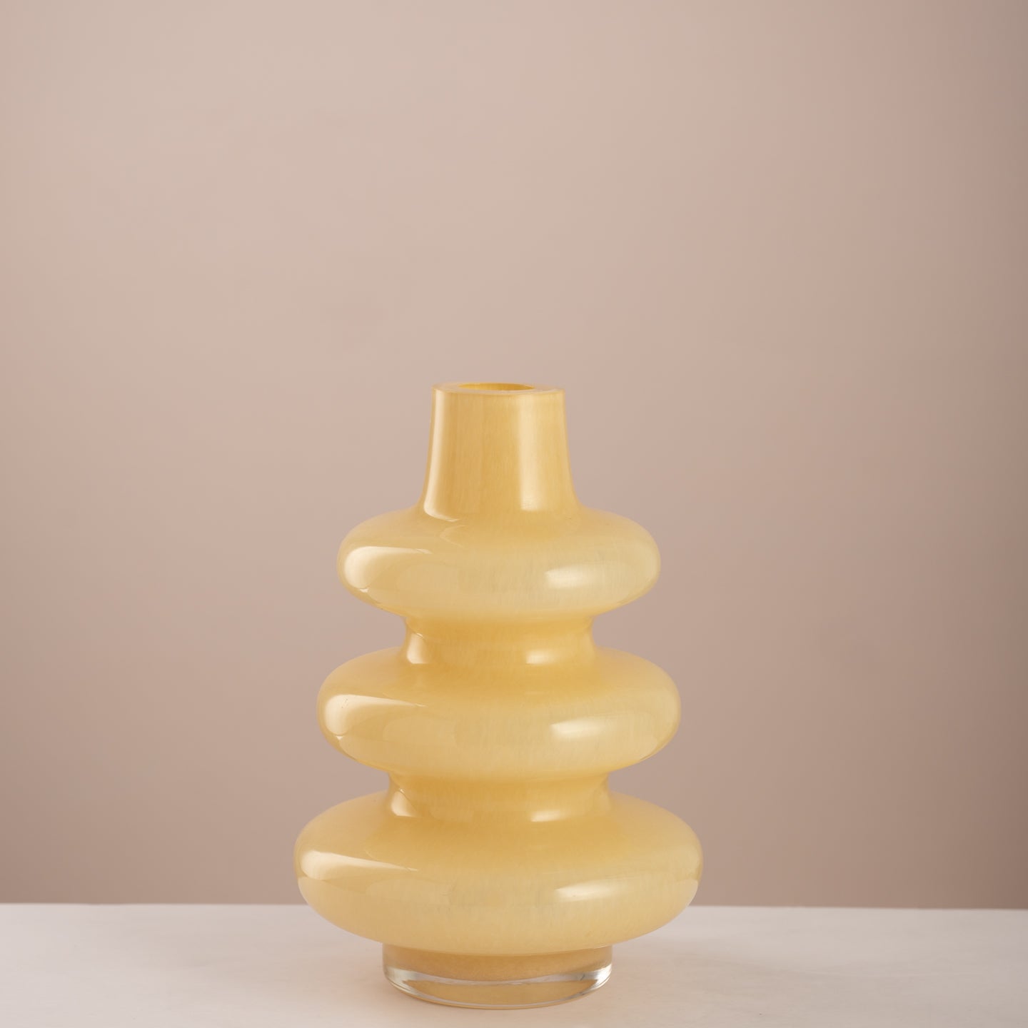 Modern Sculptural Triple Tiered Glass Vase - Urban Home