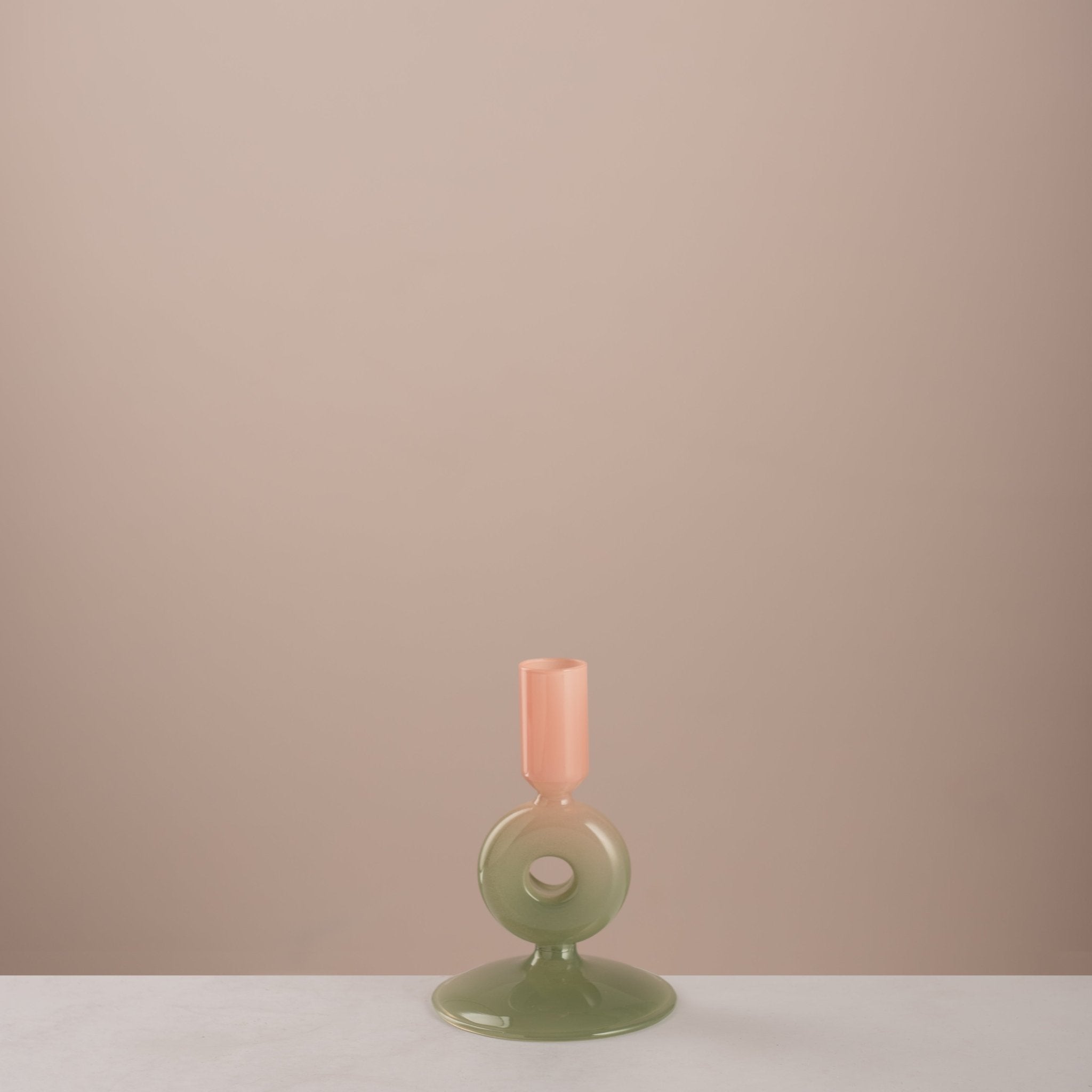 Sculptural Ring Glass Taper Stand - Urban Home