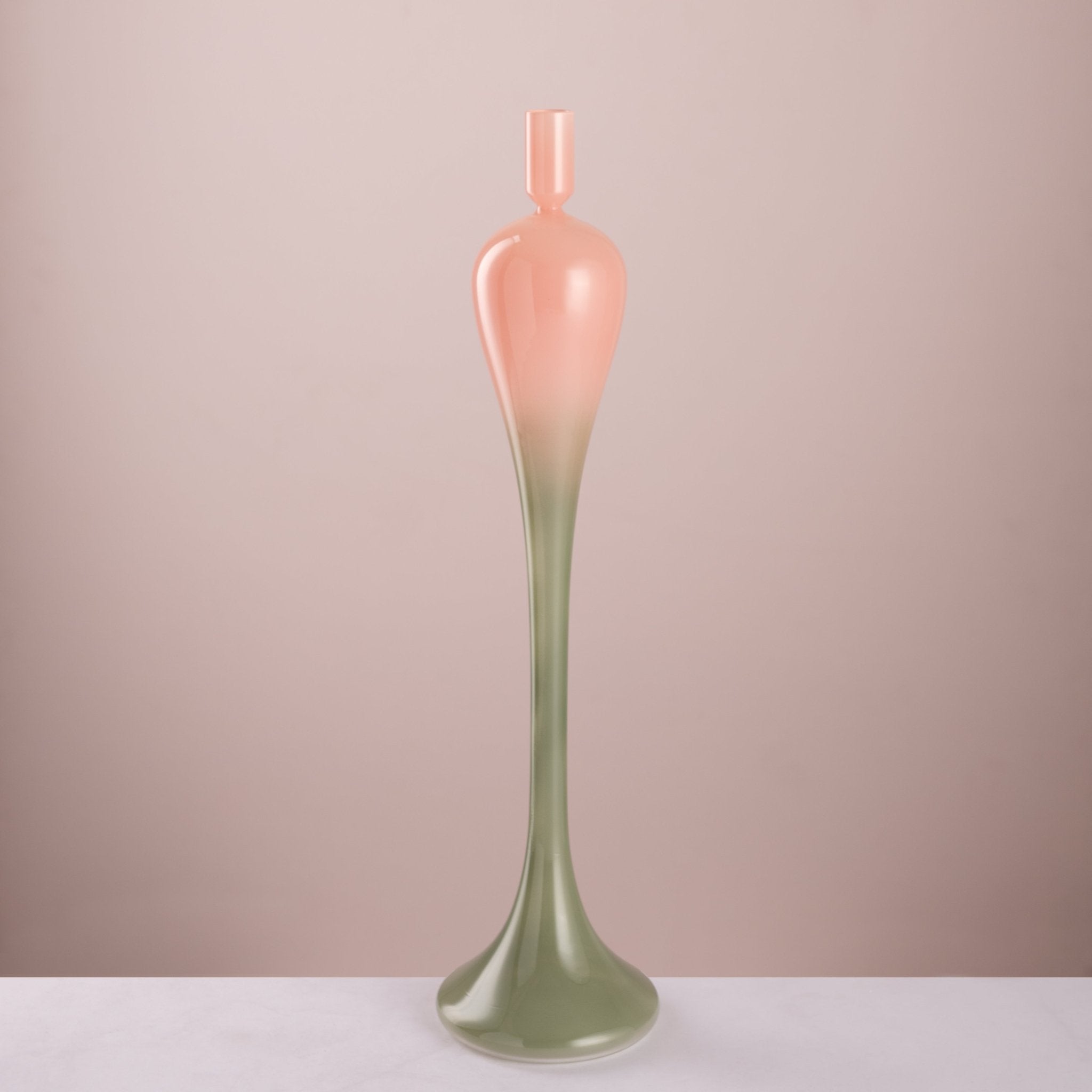 Elongated Trumpet Glass Taper Stand - Urban Home