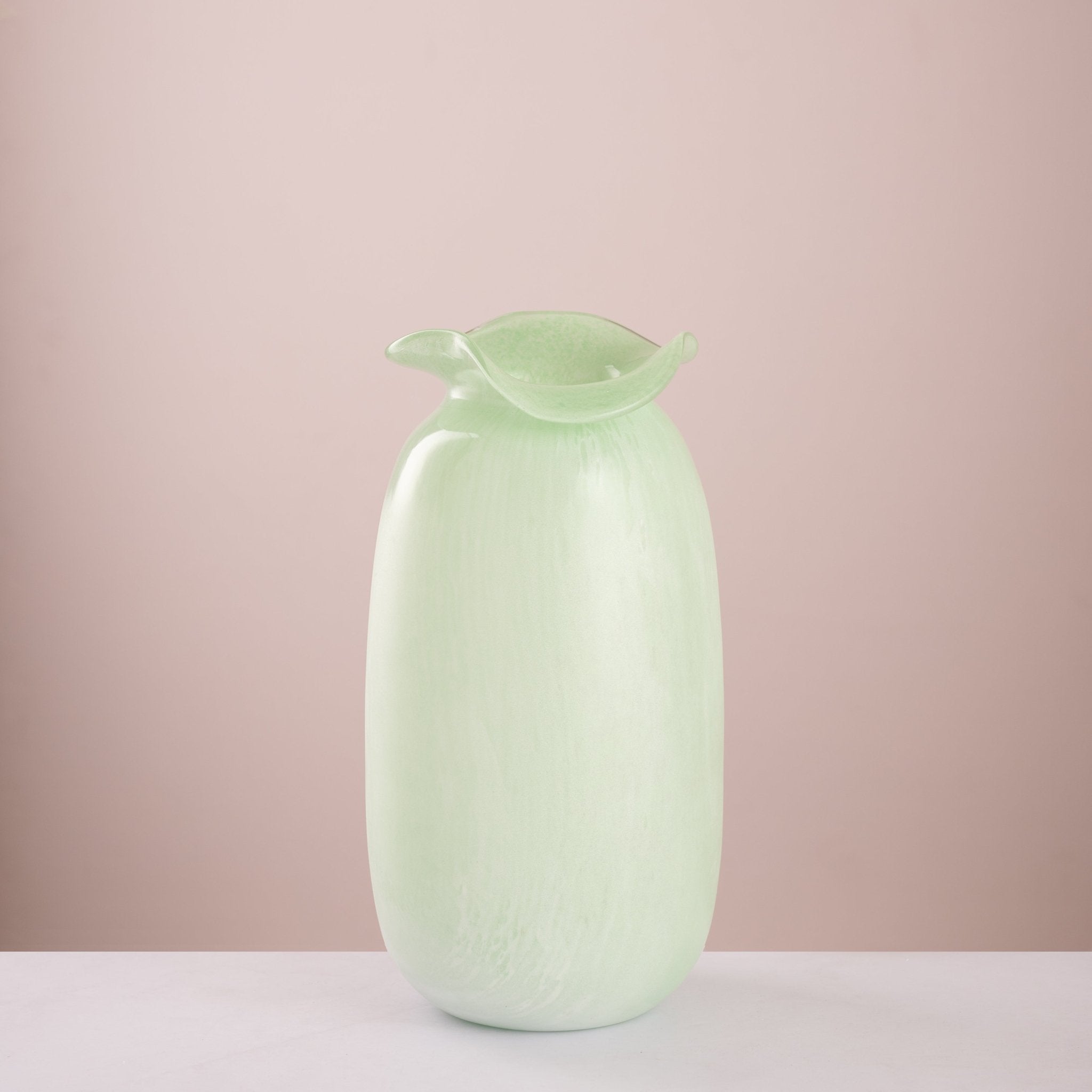 Sage Green Scalloped Pillar Vase - Urban Home