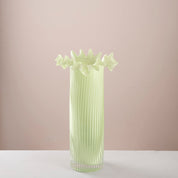 Lime Petal Ribbed Vase - Urban Home