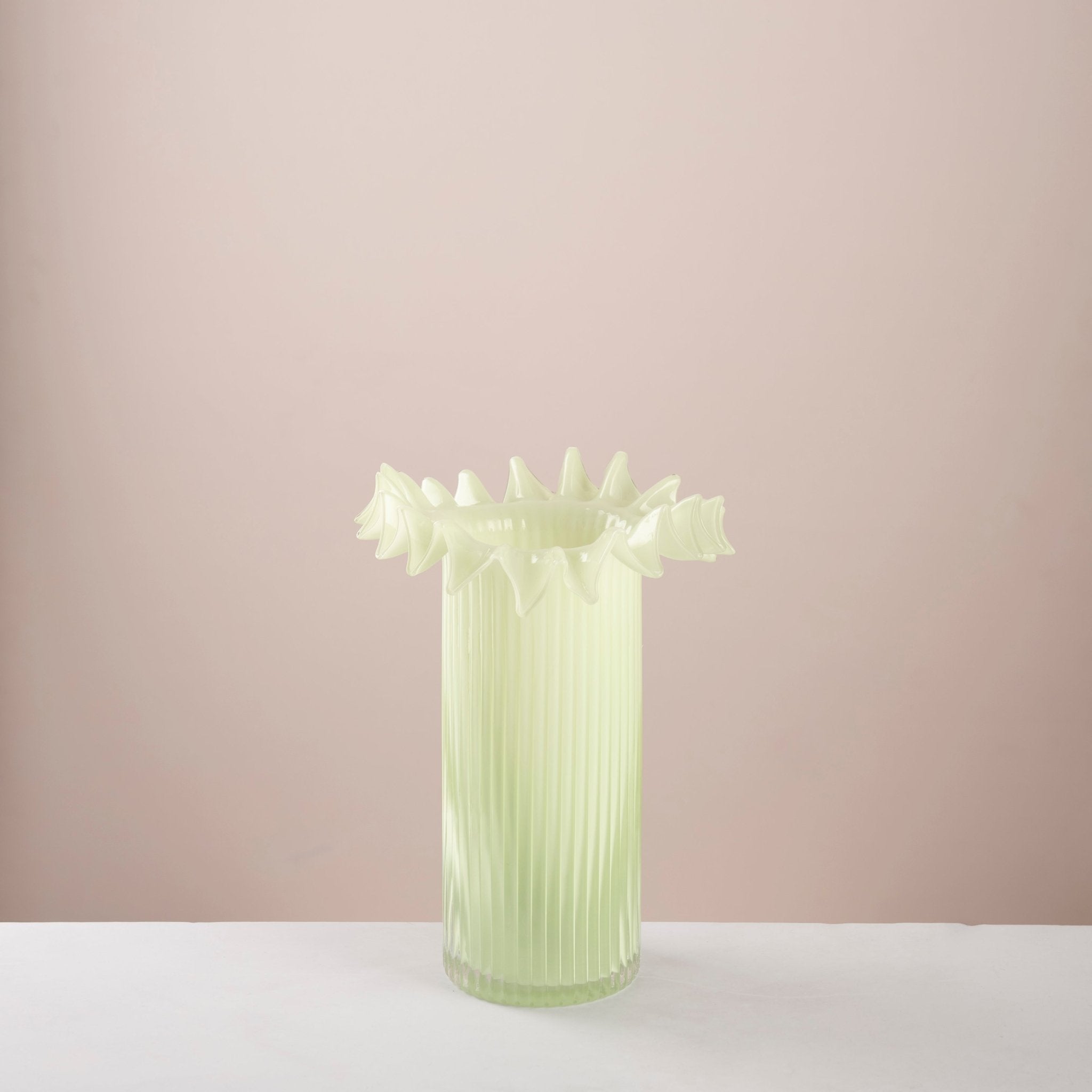 Lime Petal Ribbed Vase - Urban Home