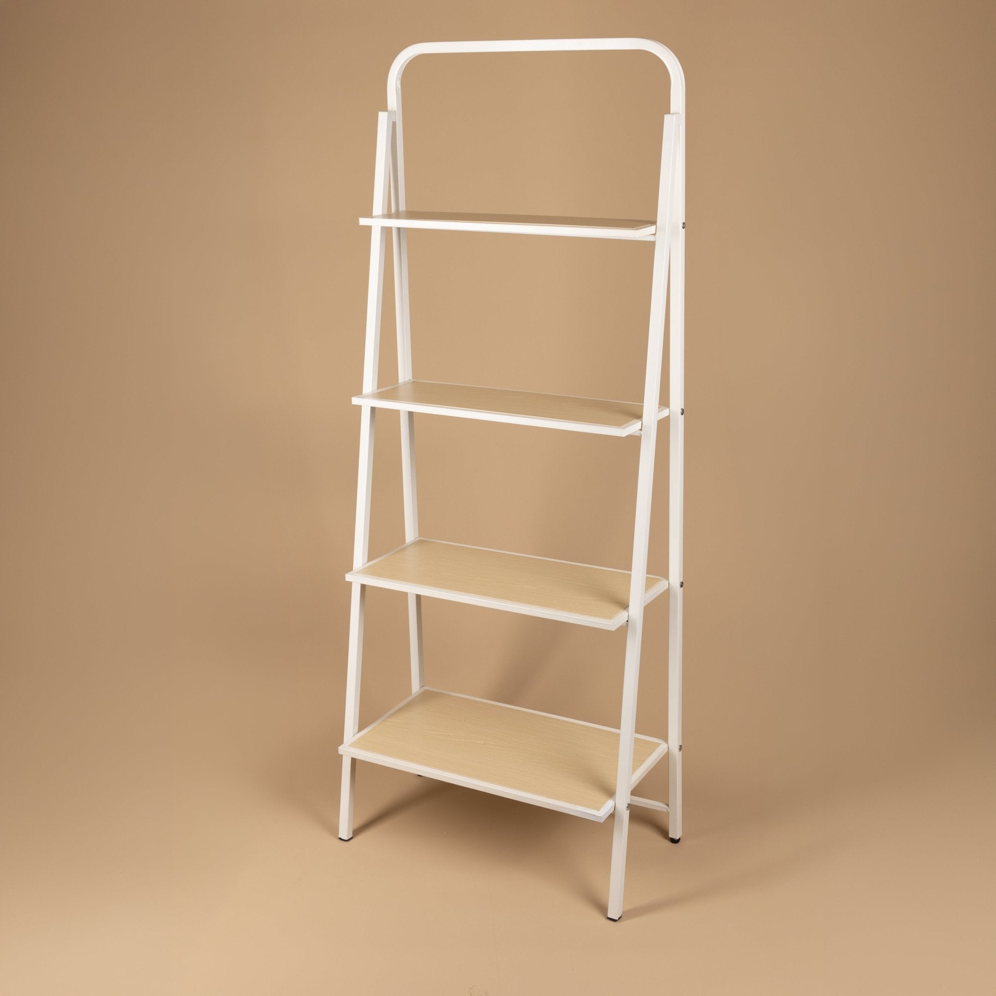 Modern Industrial Ladder Shelf | 4 - Tier Minimalist Display - Urban Home