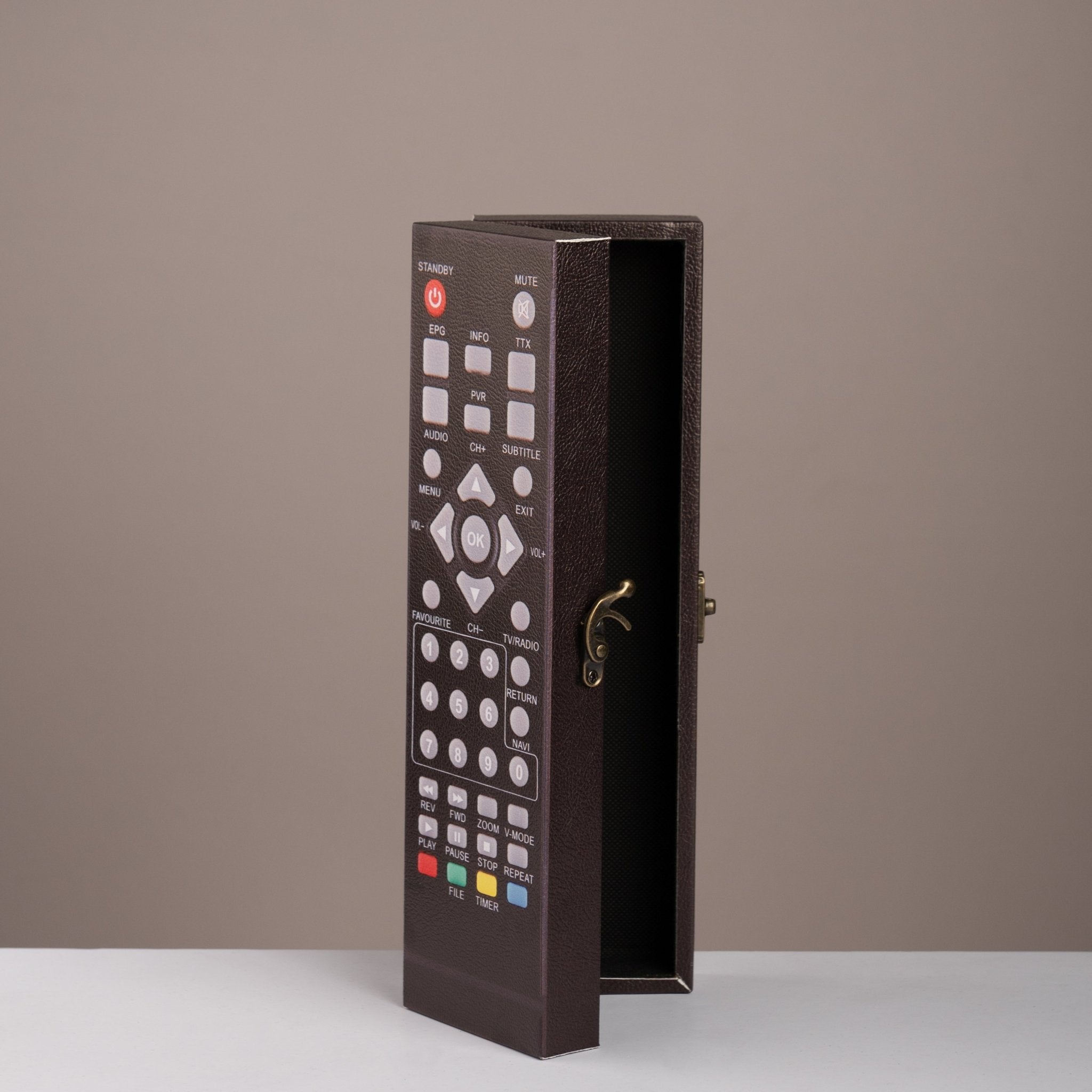 Universal Remote Secret Safe – Faux Leather Hidden Compartment - Urban Home