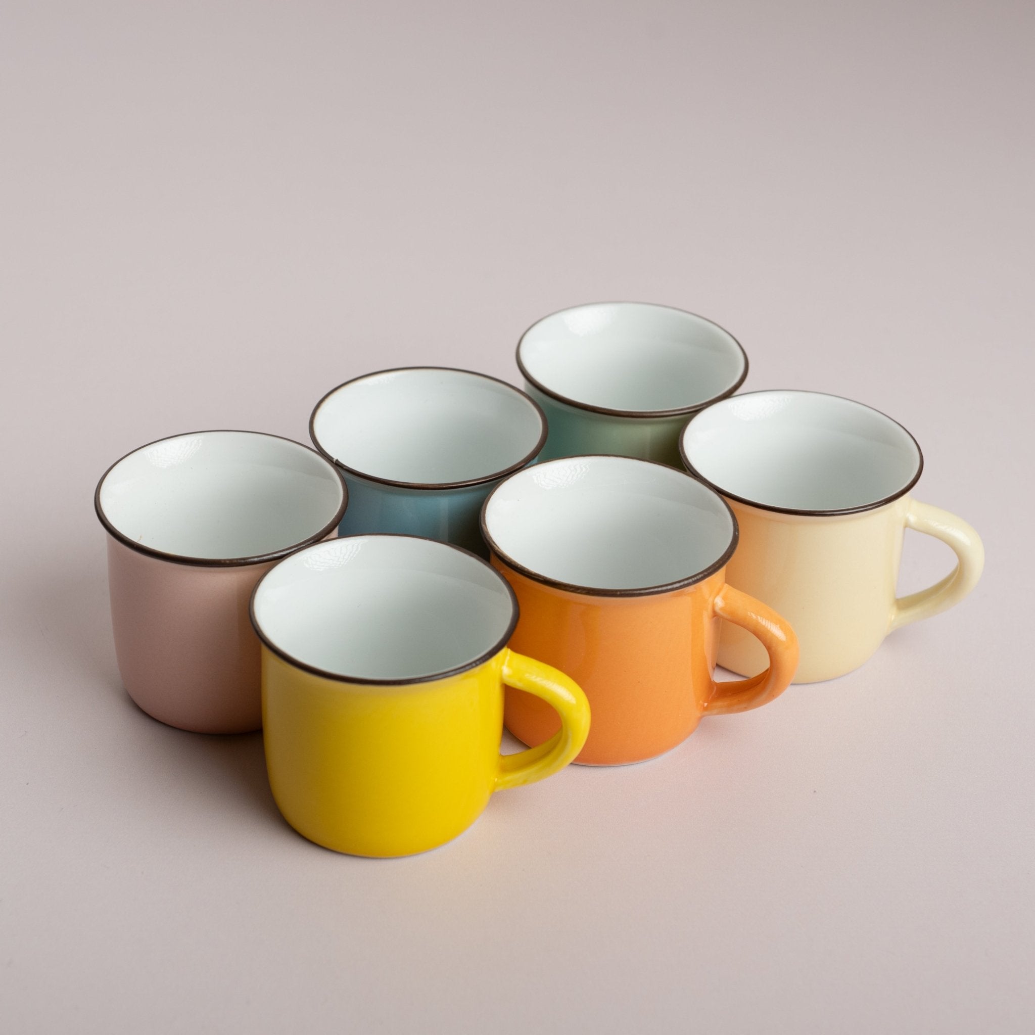 Pastel colorful coffee set 6pcs set - Urban Home