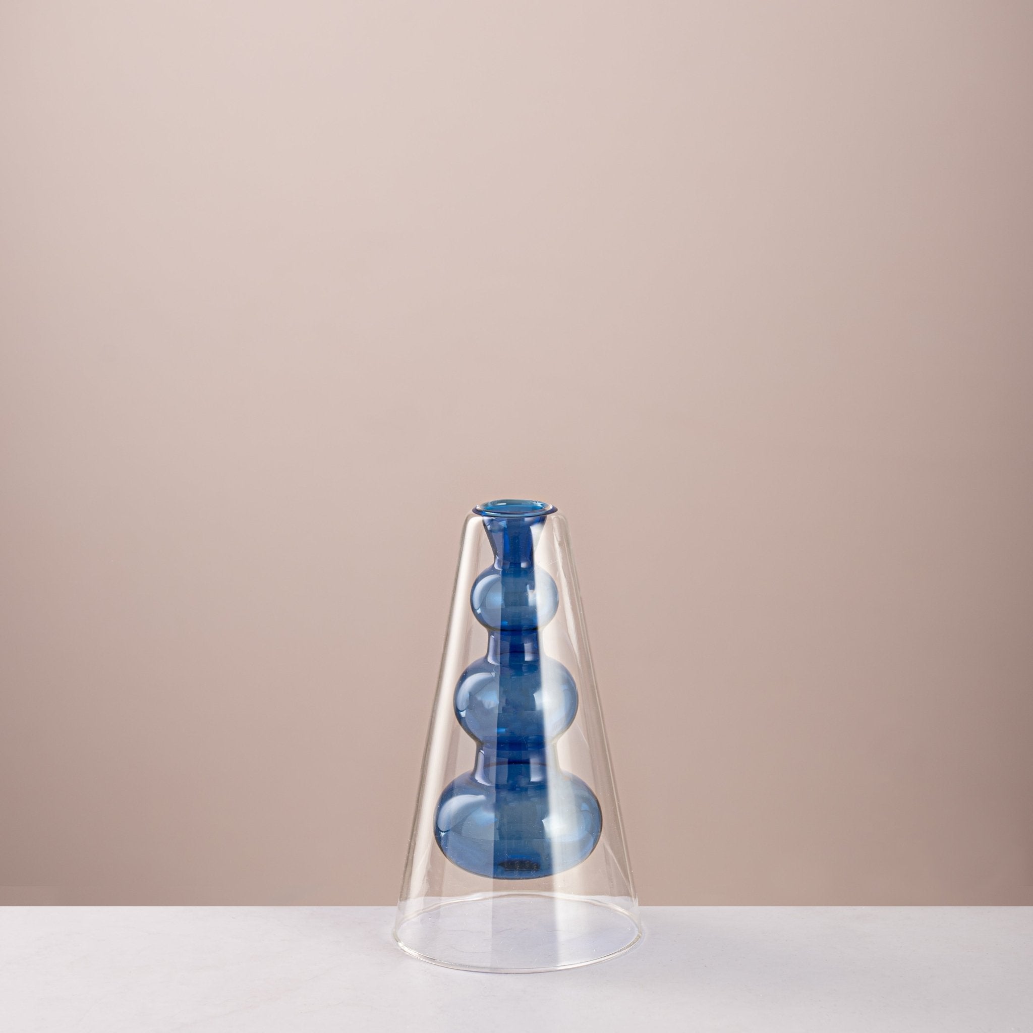 Double - Walled Teal and Blue Vase - Urban Home