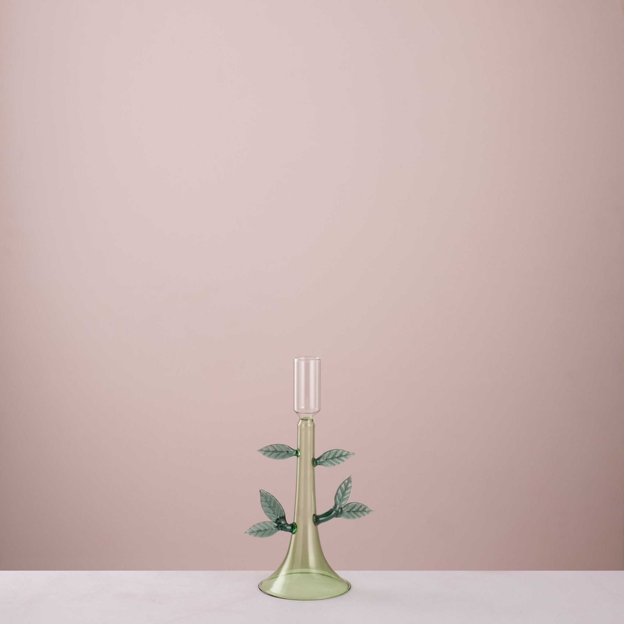 Verdant Sprout Glass Taper Holder - Urban Home