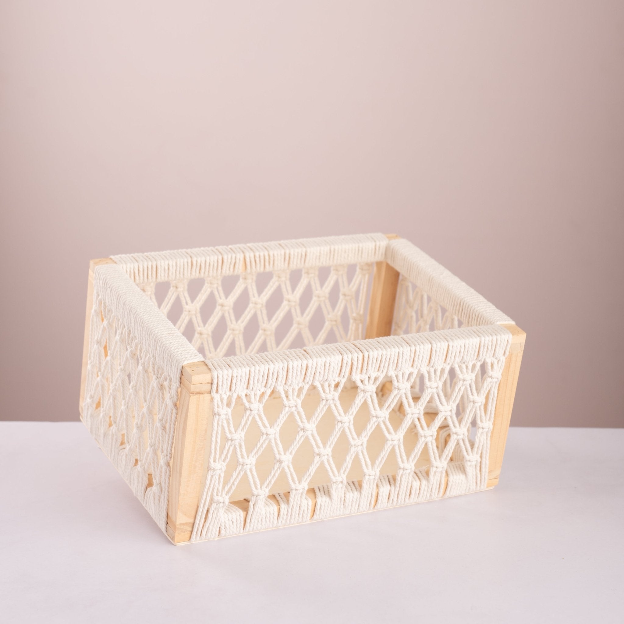 Macramé & Pine Wood Nesting Baskets - Urban Home