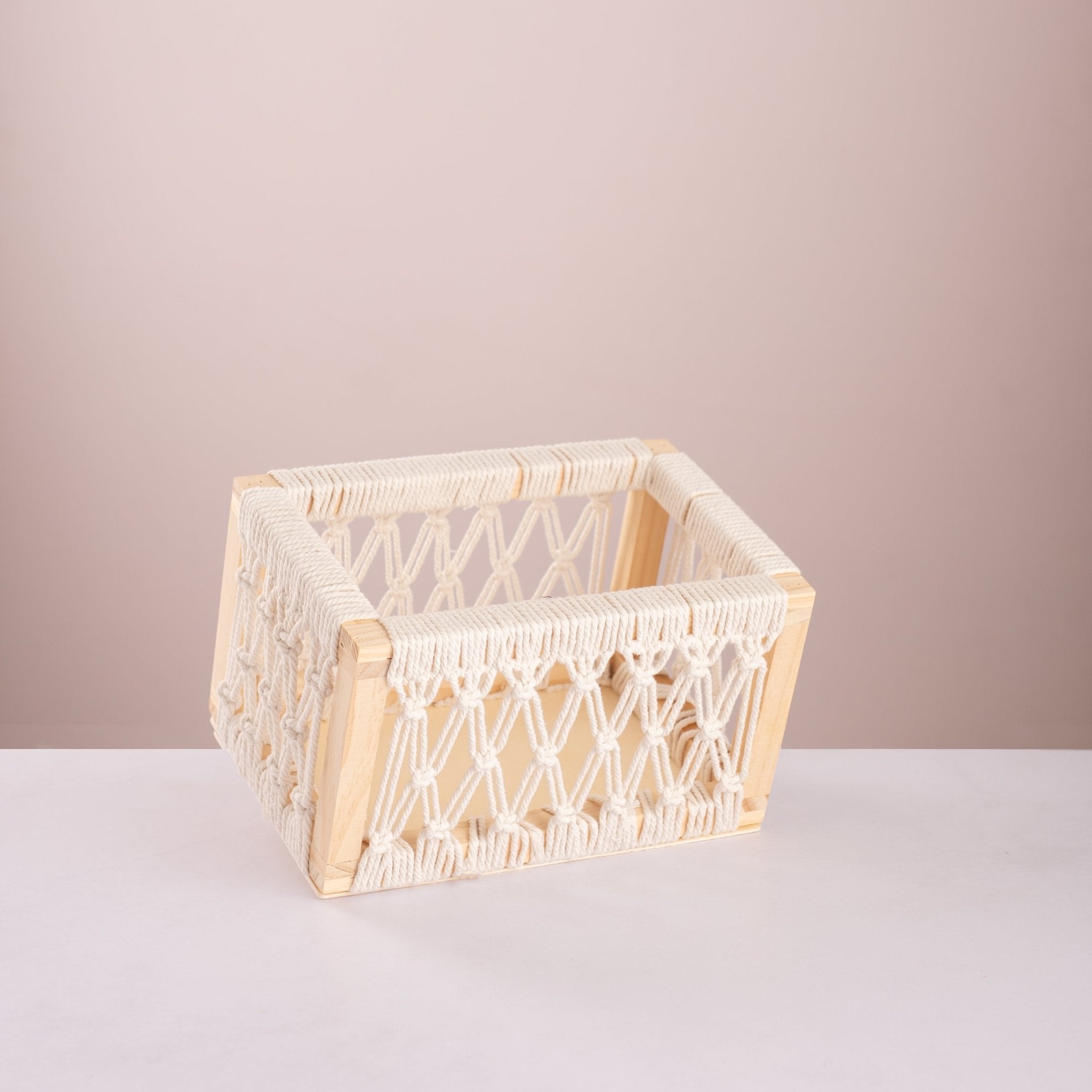 Macramé & Pine Wood Nesting Baskets - Urban Home