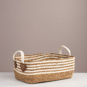 Coastal Stripe Woven Storage Basket - Urban Home