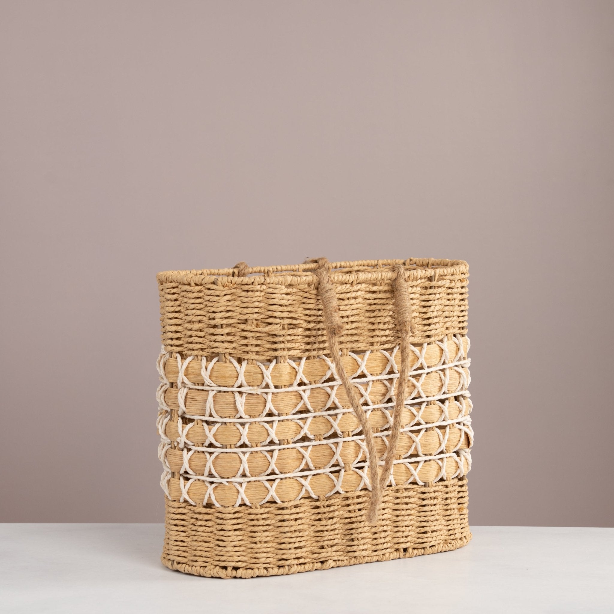 Coastal Weave Tote Basket - Urban Home