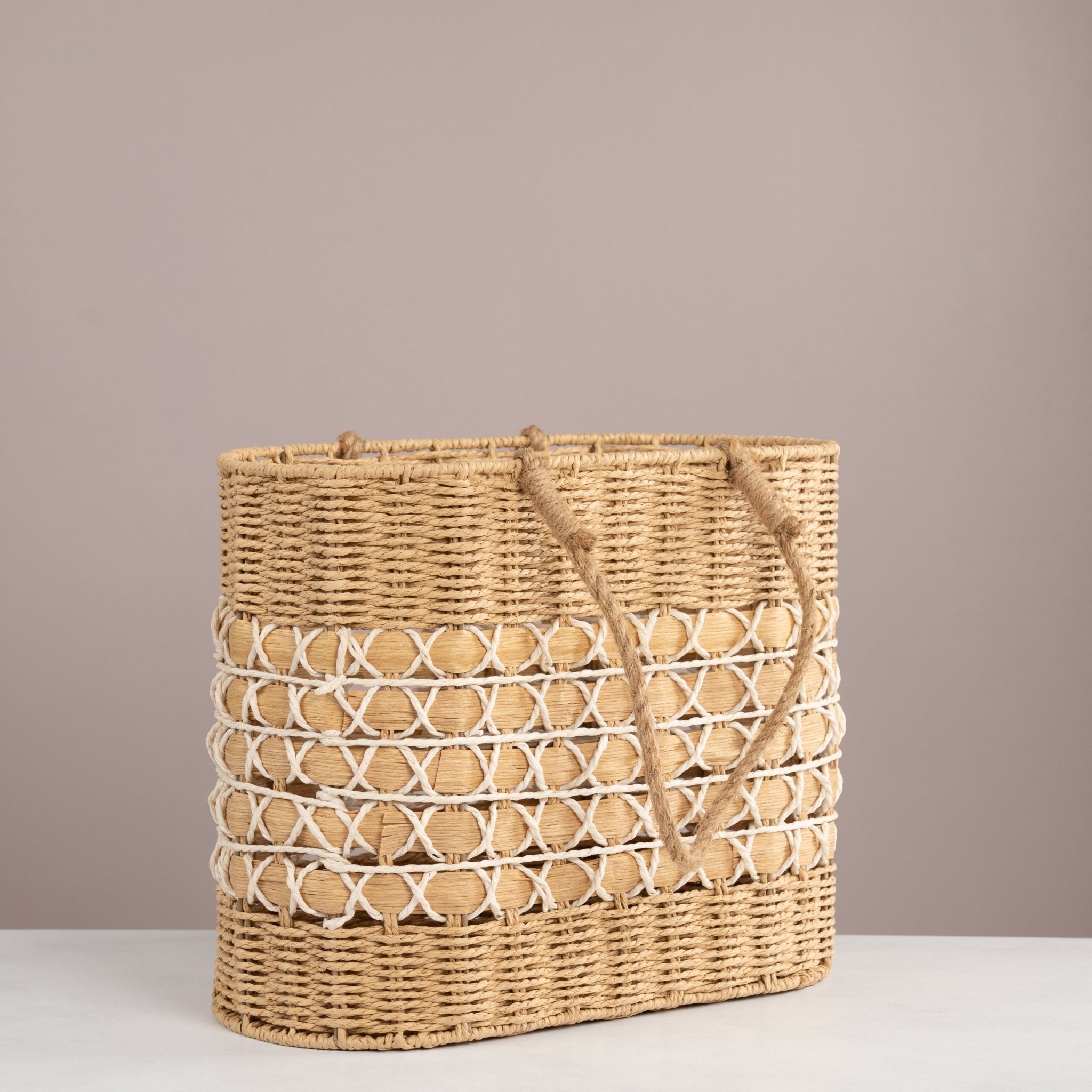 Coastal Weave Tote Basket - Urban Home