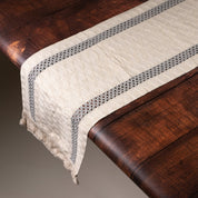 1.8m Fringed Woven Table Runner – Striped Accent - Urban Home