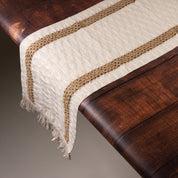 1.8m Fringed Woven Table Runner – Striped Accent - Urban Home