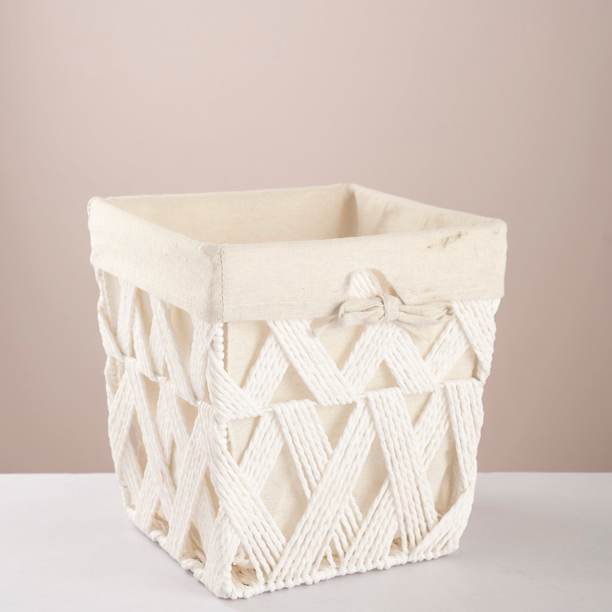 Square Woven Trash & Tissue Set - Rabbit White - Urban Home