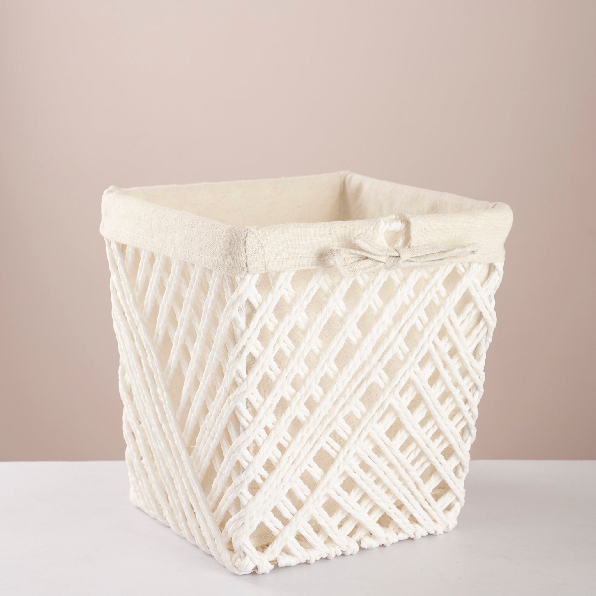 Square Woven Trash & Tissue Set - White - Urban Home