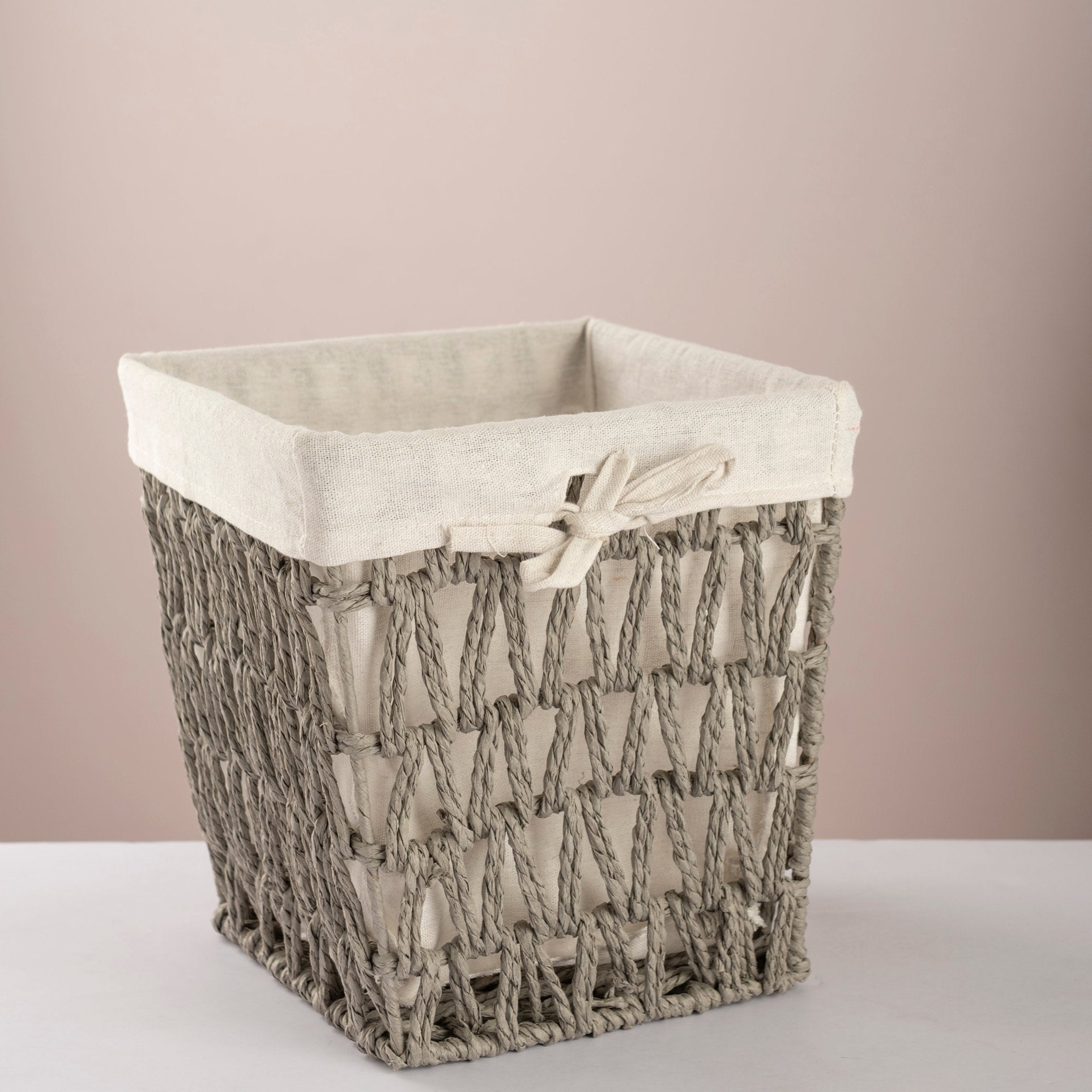 Square woven trash & tissue set - gray - Urban Home