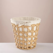 Round Woven Trash & Tissue Set - Natural - Urban Home