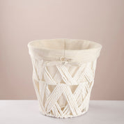 Round Woven Trash & Tissue Set - White - Urban Home