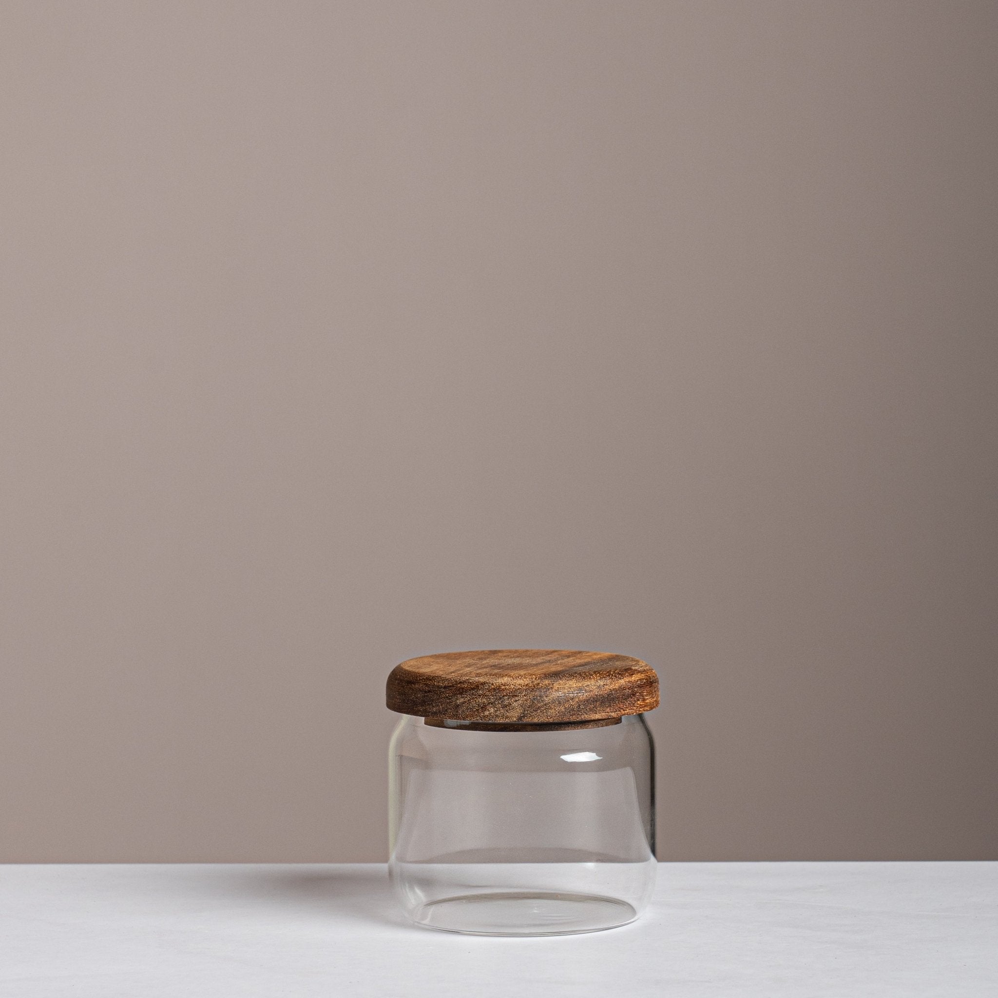 Premium Glass Jar with Wooden Cover - Urban Home