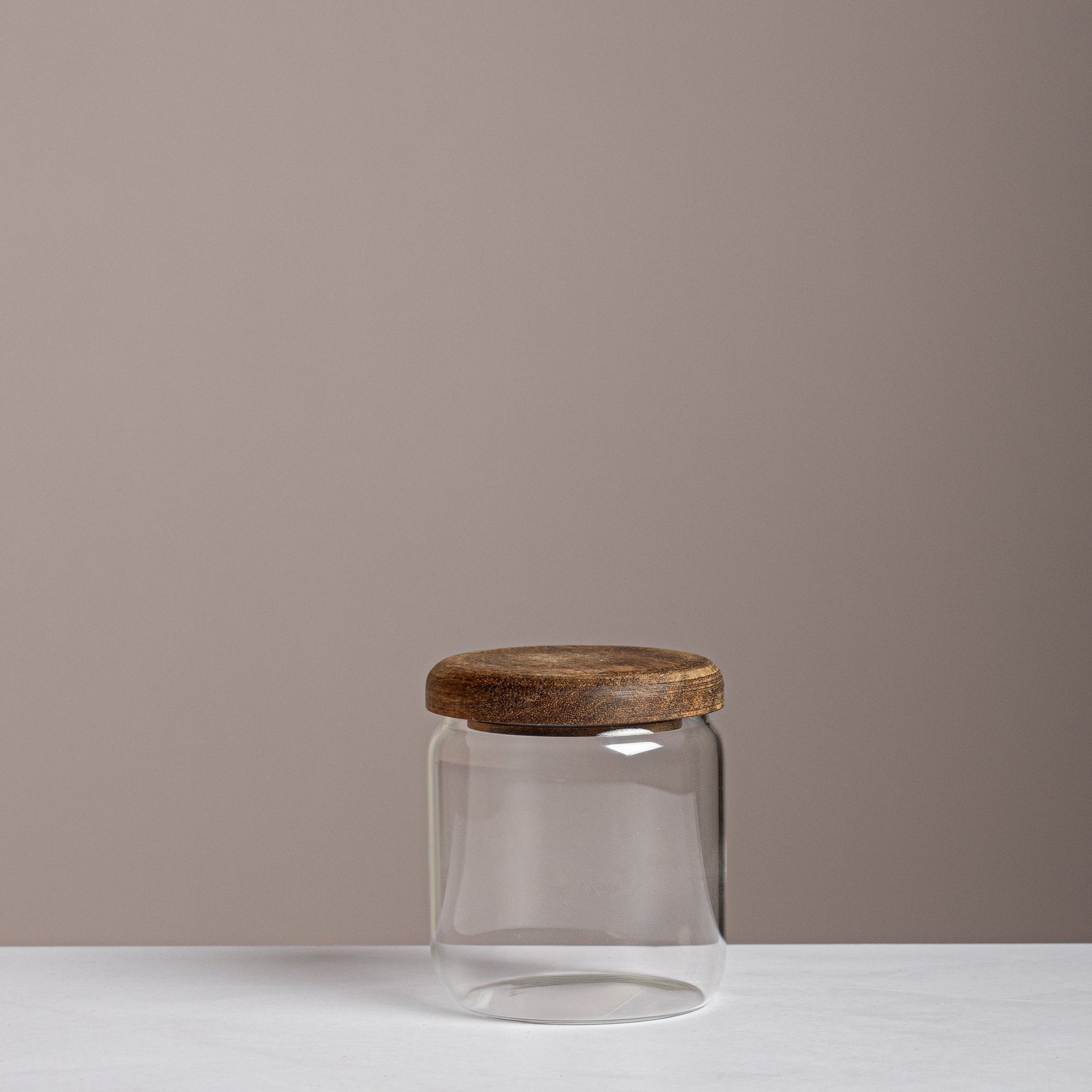 Premium Glass Jar with Wooden Cover - Urban Home