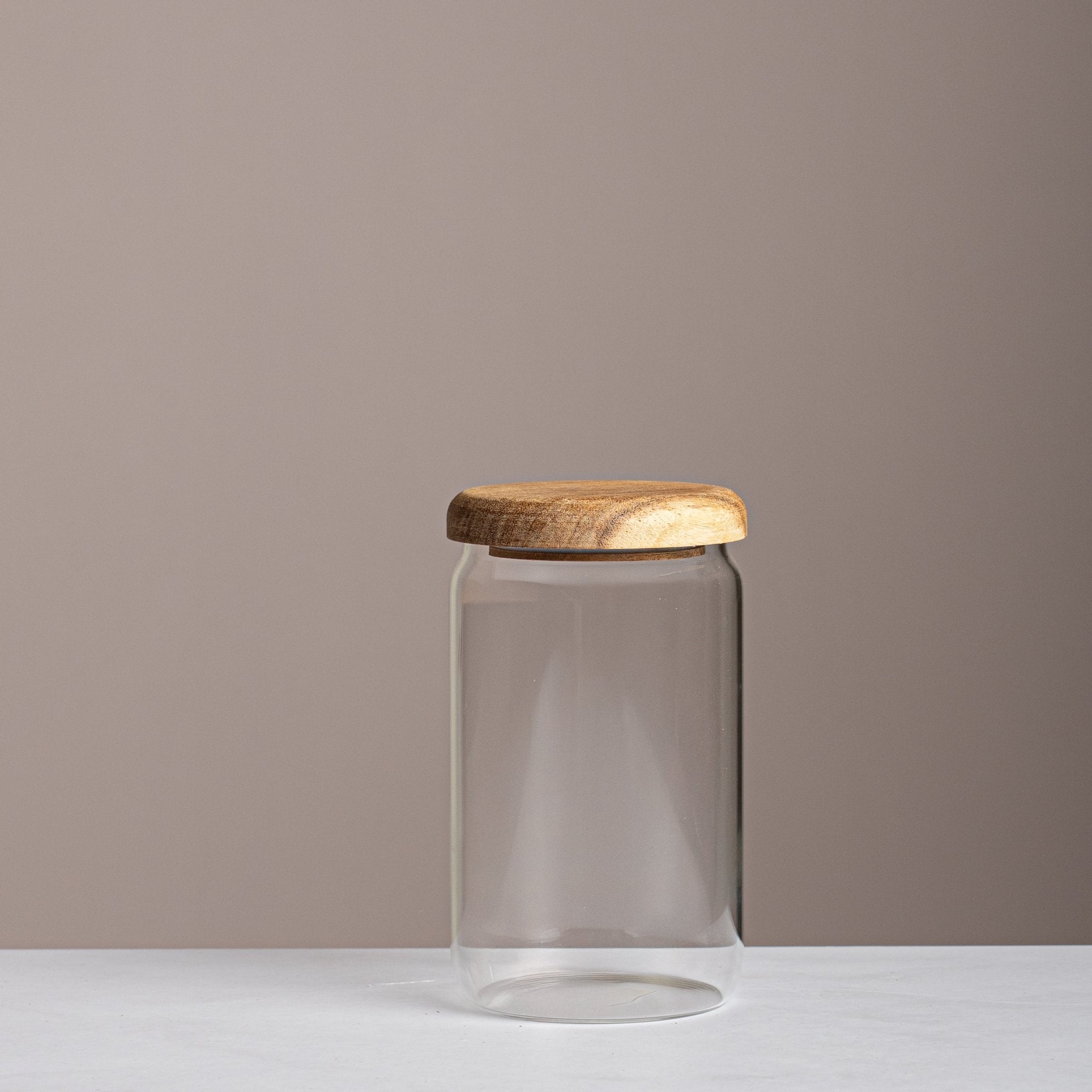 Premium Glass Jar with Wooden Cover - Urban Home