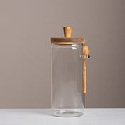 Premium Glass Jar with Wooden Cover & Spoon - Urban Home