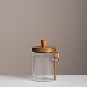 Premium Glass Jar with Wooden Cover & Spoon - Urban Home