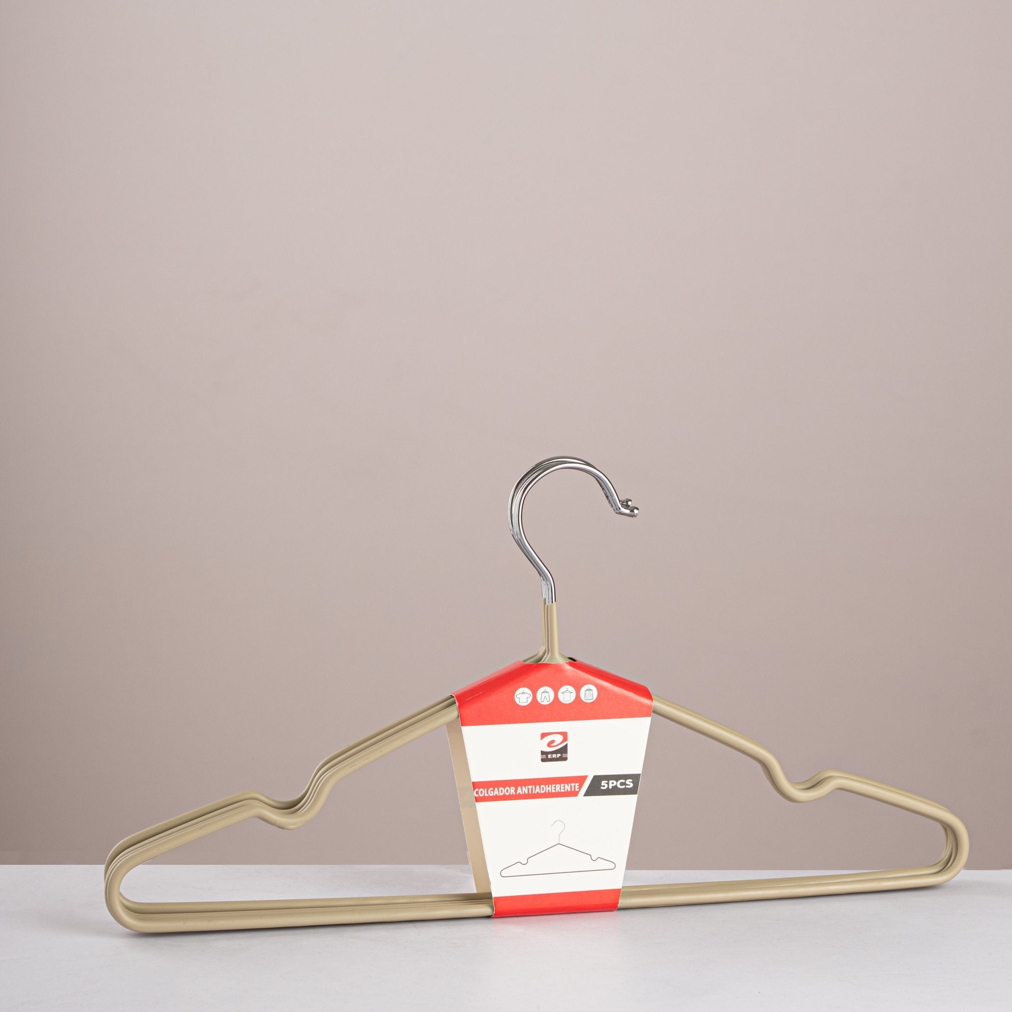 Non - Slip Metal Hangers with Rubberized Coating - Set of 5 - Urban Home